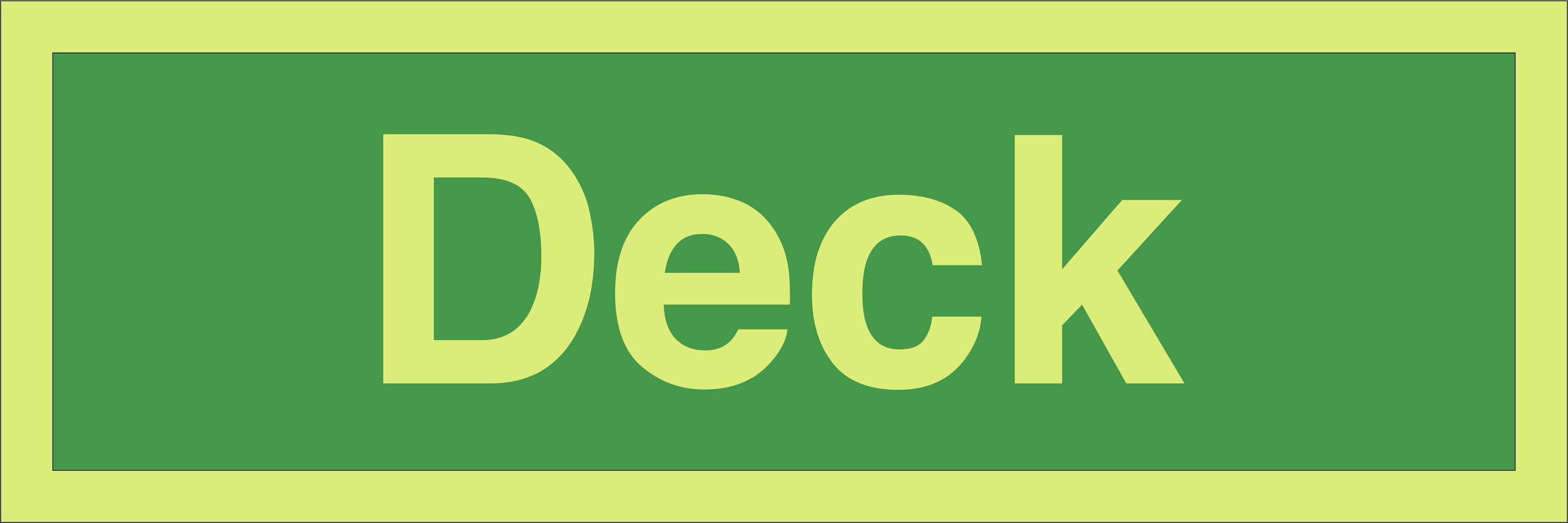 Photoluminescent Deck Sign