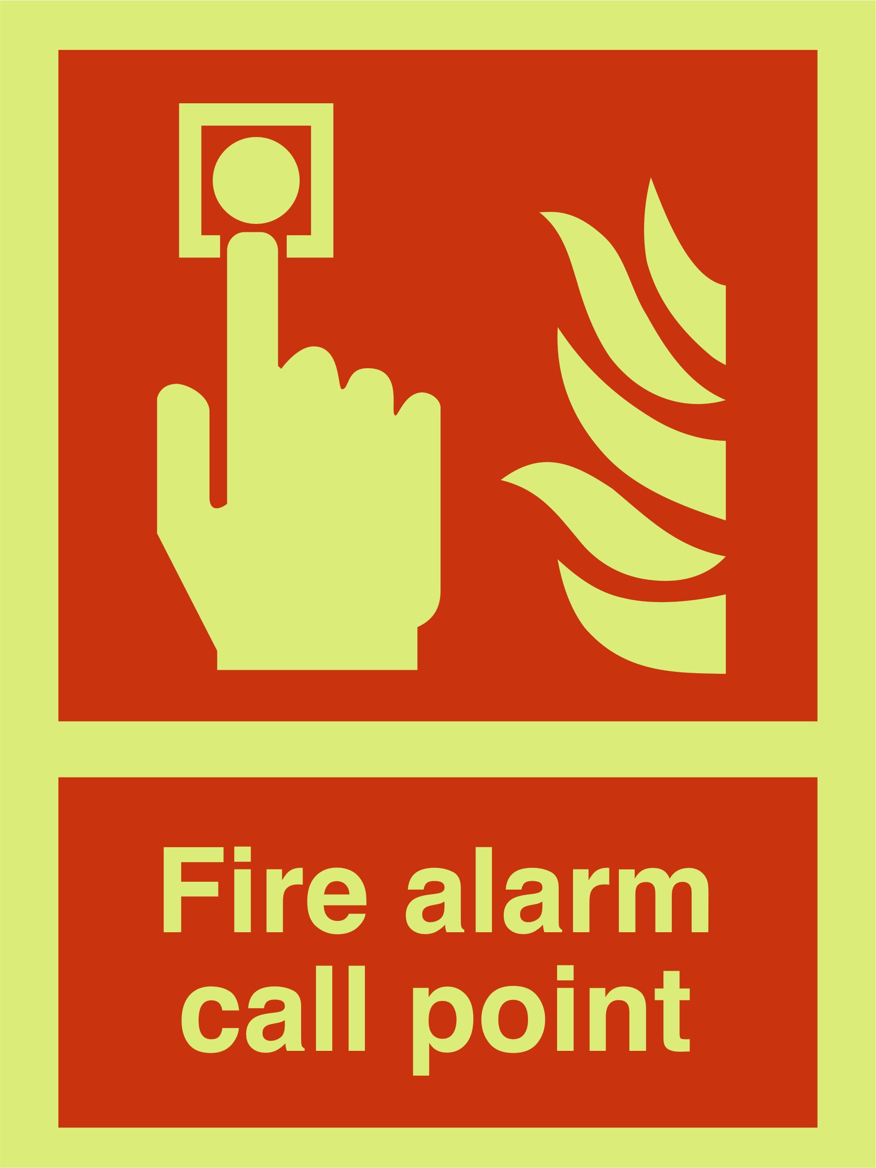 Photolumiescent Fire Alarm Call Point Sign