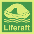 Photoluminescent Life Raft Sign
