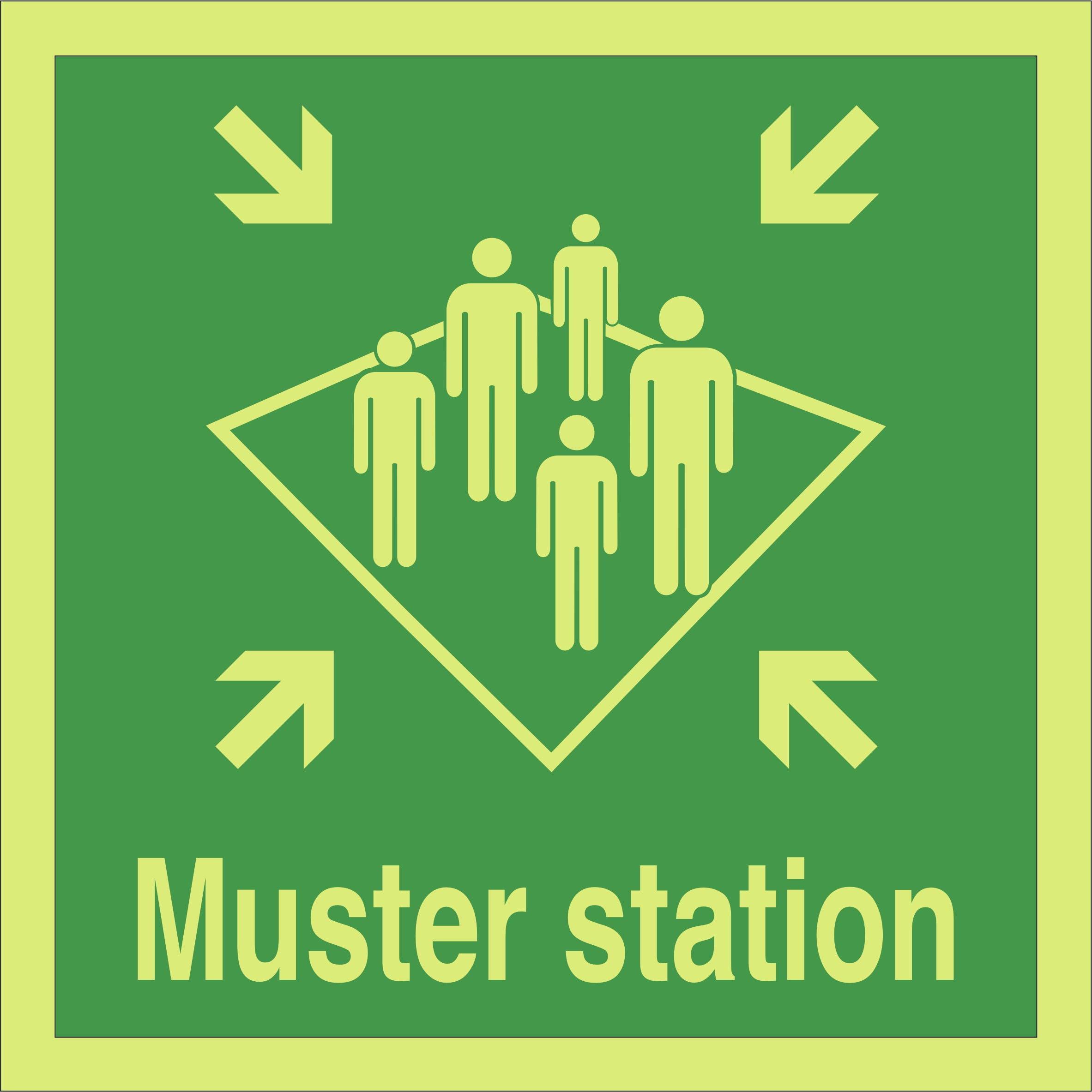 Photoluminescent Muster Station Sign