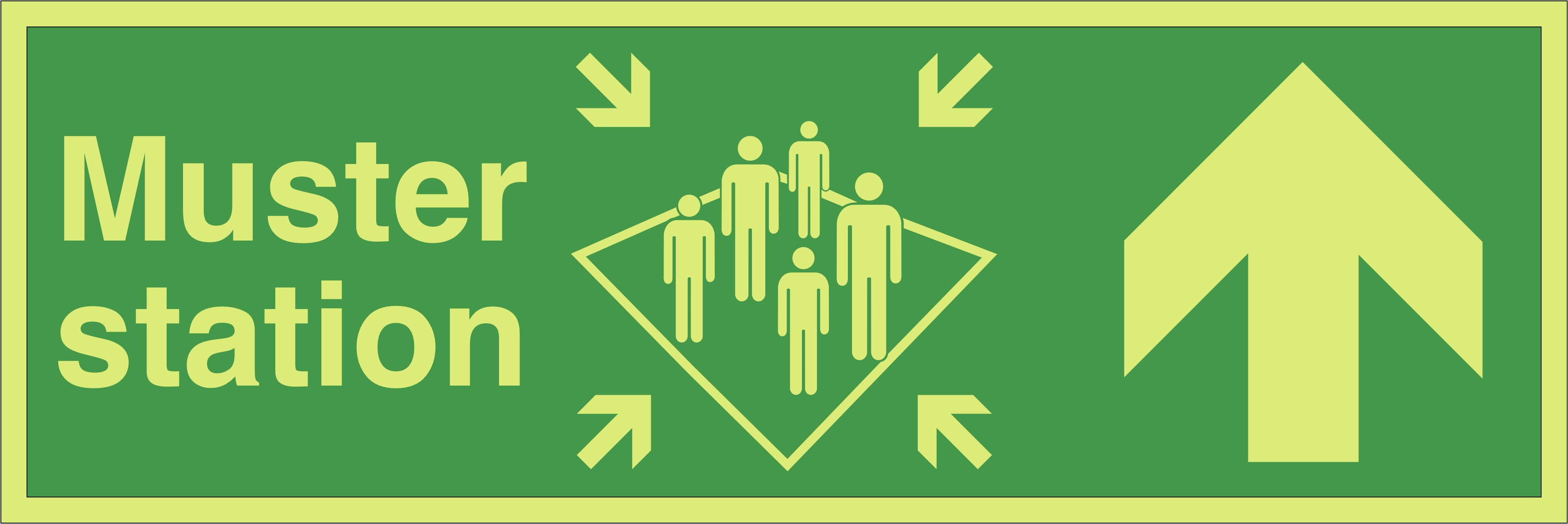 Photoluminescent Muster Station Directional Sign