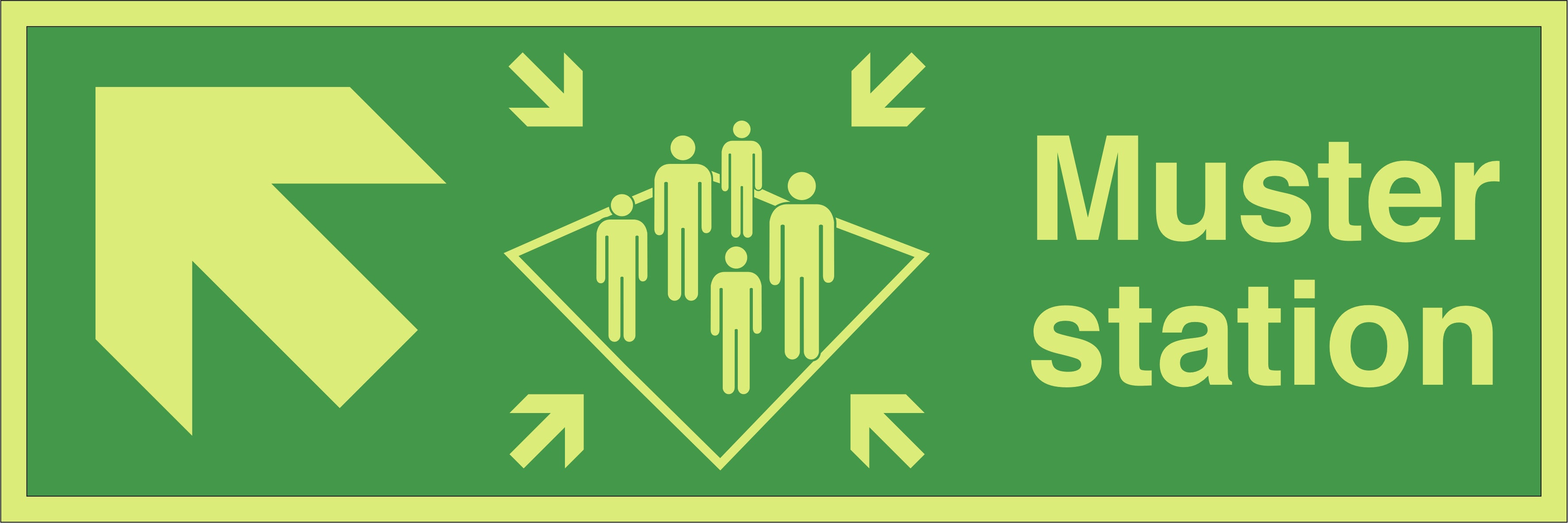 Photoluminescent Muster Station Directional Sign