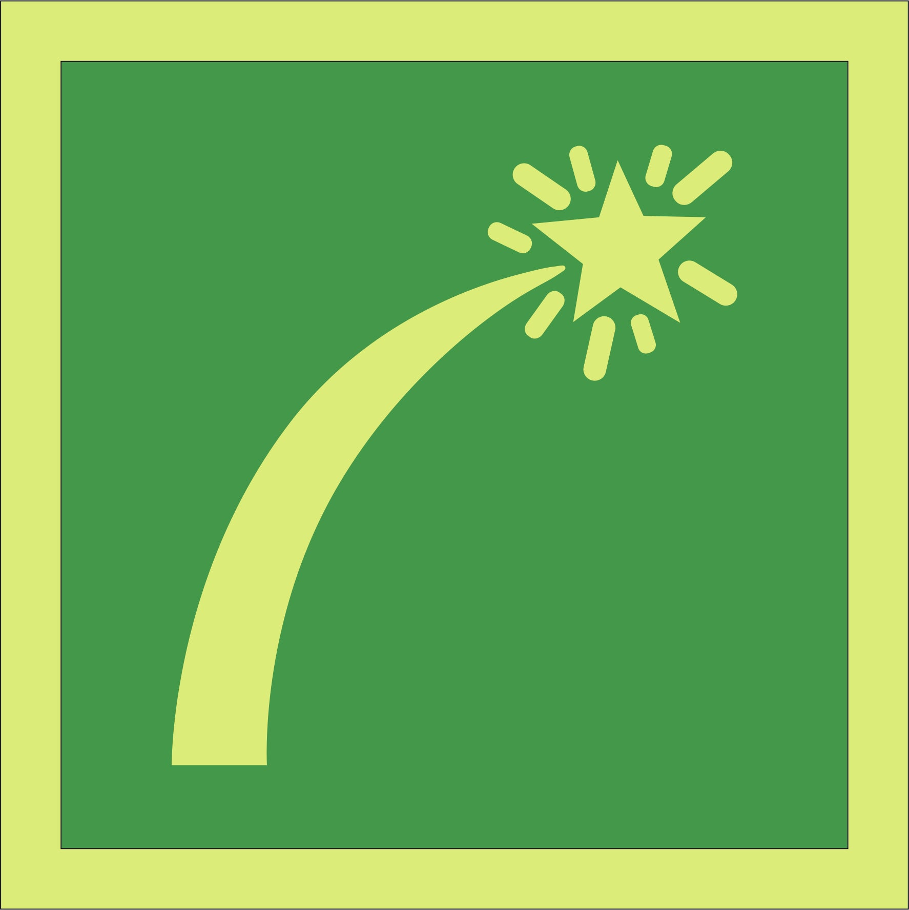 Photoluminescent Survival Craft Distress Signal Symbol Sign