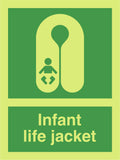Photoluminescent Infant Life Jacket Sign