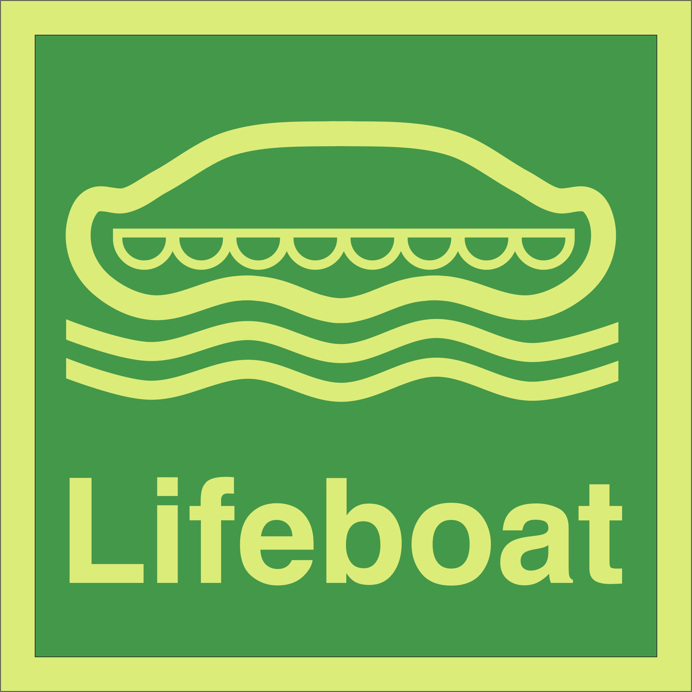 Photoluminescent Lifeboat Sign
