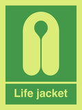 Photoluminescent Life Jacket Sign